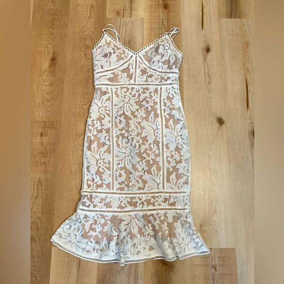 Lulu's White Lace Midi Dress - Picture 2 of 13